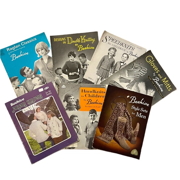 (12) Vintage Beehive knitting book LOT 7 pcs - Picture 1 of 9